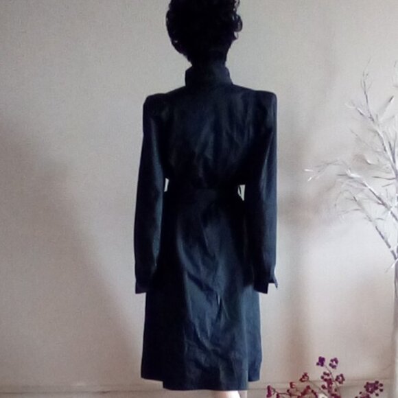 VTG Weather Wise Trench Coat With Matching Belt By Betsey B Puff Shoulders Sz S - Picture 6 of 11